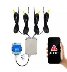 Temperature & power status monitor (4G GSM) with 4 heavy duty 20m probes (KP)