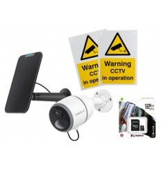 4G battery camera & black solar panel - 4K (8MP) / smart detection / night vision / IP65 / 128GB (Reolink Go G340) /2 x A5 signs