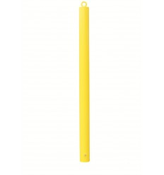 Slight second 76 mm diameter fixed cement in yellow bollard with top mounted eyelet (001-2731)