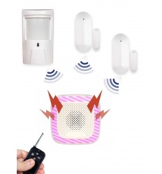 HY wireless burglar alarm with 2 x magnetic contacts & 1 x PIR