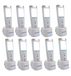 10 pack mains plug-in power failure LED torch – automatic emergency light & rechargeable torch
