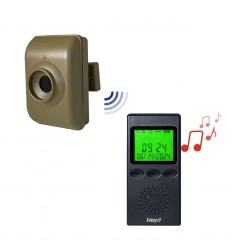 Long range wireless portable alert system (700m) – battery powered PIR sensor with pager receiver (HEYO)