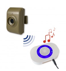 Long range wireless driveway alert (700m) – battery powered motion detector with chime receiver (HEYO)