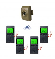 Long range wireless portable alert system (700m) – battery powered PIR sensor with 4 pagers receivers (HEYO)