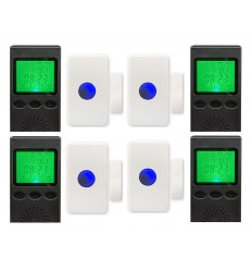 Heyo-Alert 4 x portable wireless receiver pagers & 4 x multi use transmitter - kit 31