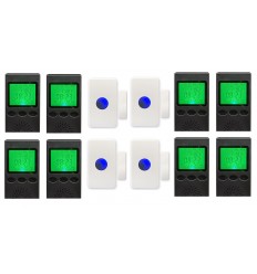 Heyo-Alert 8 x portable wireless receiver pagers & 4 x multi use transmitter - kit 32