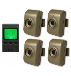 Long range wireless portable alert system (700m) – 4 battery powered PIR sensors with pager receiver (HEYO)