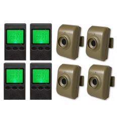 Heyo-Alert 4 x portable wireless receiver pagers & 4 x outdoor PIR's - kit 34