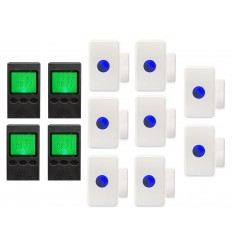 Heyo-Alert 8 x portable wireless panic buttons & 4 x wireless receiver pagers - kit 37