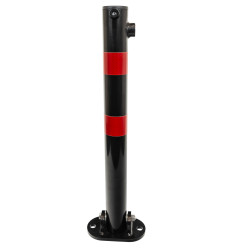 610 black fold down parking post, red reflective bands (001-** K/D, 001-** KA)