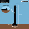 610 Black Fold Down Parking Post, Yellow Reflective Bands (001-** K/D, 001-** KA)