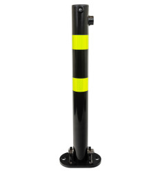 610 black fold down parking post, silver reflective bands (001-** K/D, 001-** KA)
