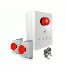 Wireless alert system 900m - 2 emergency stop buttons, siren, LED flash, stop remotes (DA600+)