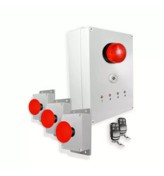 Wireless alert system 300m - 3 emergency stop buttons, siren, LED flash, stop remotes (DA600+)
