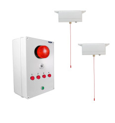Long range (900 metre) wireless disabled toilet alarm with control box & 2 pull cords (DA600+)