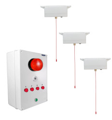 Long range (900 metre) wireless disabled toilet alarm with control box & 3 pull cords (DA600+)