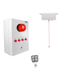 Long range (900 metre) wireless disabled toilet alarm with control box, reset remotes, & 1 pull cord (DA600+)