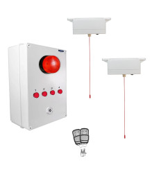 Long range (900 metre) wireless disabled toilet alarm with control box, reset remotes, & 2 pull cords (DA600+)