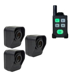 600m wireless pager alarm kit – 3 battery PIR sensors, 4 channel pager - 10 melodies, vibration and LED indicators (DA600+)