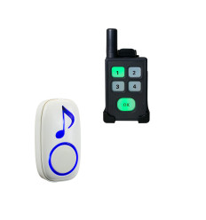 Wireless pager doorbell (300m) – with 1 push button & 4 channel portable pager receiver (DA600+)