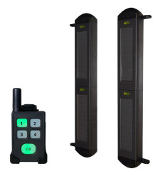 Long range wireless solar perimeter infrared beam kit (600m) 2B with portable pager receiver system (DA600+)
