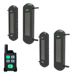 Long range wireless solar perimeter infrared beam kit (600m) 2 x 1B with portable pager receiver system (DA600+)