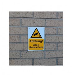 German A5 External CCTV Warning Sign