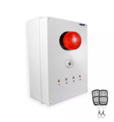 Additional control box for wireless alert system 900m - / siren / strobe / 4 LEDs / x2 reset remotes (DA600+)