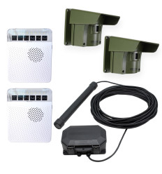 Wireless vehicle detecting alarm system (800m) – magnetic probe & 2 PIRs with 2 white receivers (Protect 800)