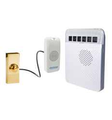 Long range 800 metre wireless doorbell kit with brass push button (Protect 800)