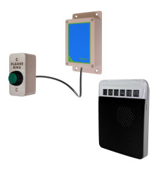 Protect 800 wireless (800 metre) doorbell with H/D 'Please ring' push button & std receiver - black
