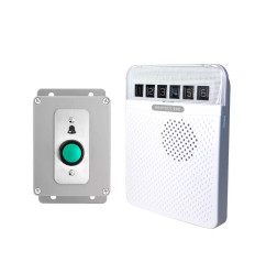 Long range wireless doorbell (800m) – high resistance grey button on batteries with white chime receiver (Protect 800)