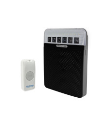 Long range wireless doorbell (800m) – IP56 weatherproof button with black chime receiver (Protect 800)