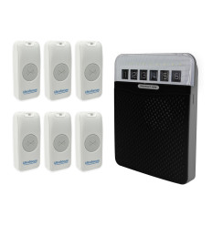 Long range 800 metre wireless doorbell kit with 6 push button (Protect 800) - black