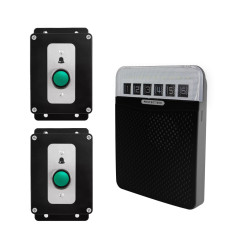 Protect 800 - long-range 800m heavy-duty wireless doorbell kit with 2 black ‘‘bell symbol’’ push buttons - black