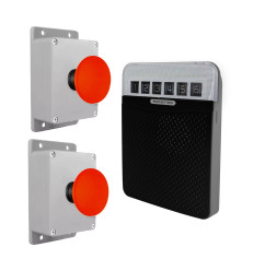Protect 800 - long-range 800m wireless panic kit with 2 x heavy-duty push buttons - black