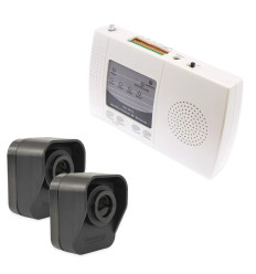 600m wireless garden & driveway alarm kit – 2 battery powered PIR sensor, 4 channel indoor receiver (DA600+)