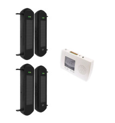 Perimeter alarm with 2 sets of 1B-100 (900m) wireless solar beams & 4-channel receiver (DA600+)