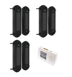 Perimeter alarm with 3 sets of 1B-100 (900m) wireless solar beams & 4-channel receiver (DA600+)
