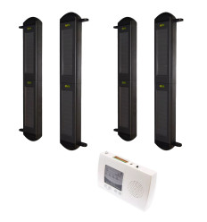 Perimeter alarm with 2 sets of 2B-100 (900m) wireless solar beams & 4-channel receiver (DA600+)