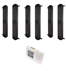 Perimeter alarm with 3 sets of 2B-100 (900m) wireless solar beams & 4-channel receiver (DA600+)