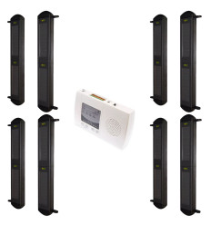 Perimeter alarm with 4 sets of 2B-100 (900m) wireless solar beams & 4-channel receiver (DA600+)