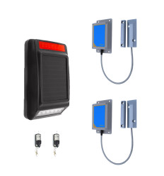 Wireless gate contact alarm (900m) – long range entry notification system with 2 gate contacts & solar siren (DA600+)