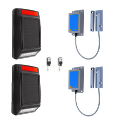 Wireless gate contact alarm (900m) – long range  entry notification system with 2 contacts & 2 solar sirens (DA600+)