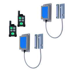 600m long-range wireless gate contact kit | Dual magnetic gate contacts & dual 4-channel portable pagers (DA600+)