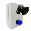 Wireless Lockdown Control Box with Blue Strobe, Loud 118dB  Siren, Signal Repeater, Portable Trigger & Stop Buttons