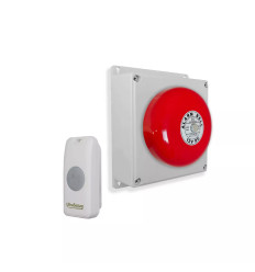 Wireless warehouse & industrial doorbell kit – 800m range, plug-in bell with push button (Protect 800)
