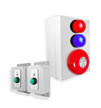 Wireless Warehouse & Industrial Doorbell Kit – Battery Operated Bell & Push Button (PROTECT 800)