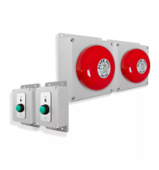 Wireless warehouse & industrial doorbell kit – 800m range, 2 plug-in bells & 2 heavy duty push buttons (Protect 800)