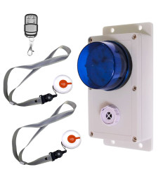 Wireless KP shop panic alarm B - multi-tone siren - flashing strobe - 2 x panic buttons